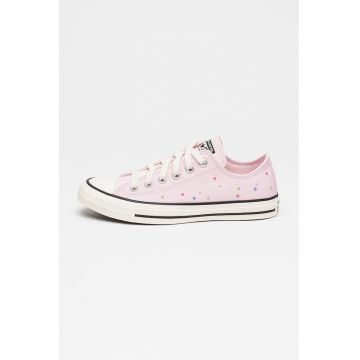 Tenisi din panza cu aplicatie cu margele Chuck Taylor All Star - Roz deschis