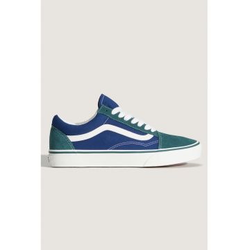 Tenisi unisex cu garnituri din piele intoarsa Old Skool Nine - Albastru inchis/Verde petrol