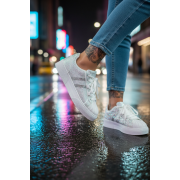 Adidasi dama casual albi M2095