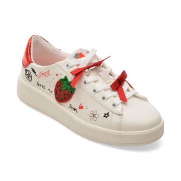 Pantofi sport ALDO albi, LOVESNEAKER 100, din piele ecologica