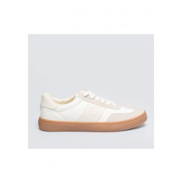 Pantofi sport din piele ecologica cu detalii textile