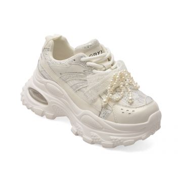 Pantofi sport GRYXX albi, 9682, din piele naturala