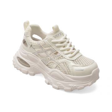 Pantofi sport GRYXX albi, 979, din material textil si piele naturala