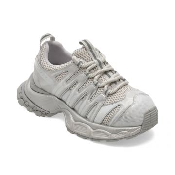 Pantofi sport GRYXX argintii, 9023, dinmaterial textil si piele naturala
