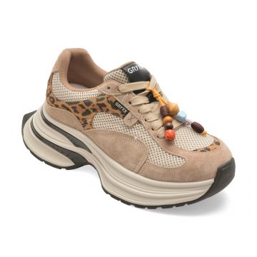Pantofi sport GRYXX bej, 9052, din nabuc
