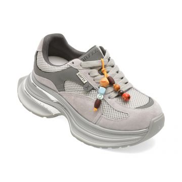 Pantofi sport GRYXX gri, 9052, din nabuc