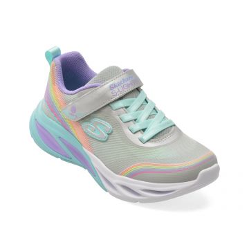 Pantofi sport SKECHERS argintii, COSMIC GLOW, din material textil