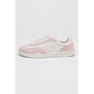 Pantofi sport cu segmente din piele intoarsa Run Star - Alb murdar/Roz prafuit