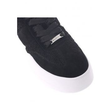 Pantofi sport flatform cu garnituri din piele intoarsa - Negru