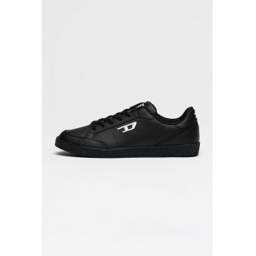 Pantofi sport low-cut din piele S-Leo - Negru/Alb optic