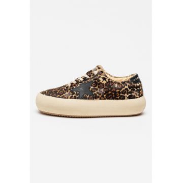 Pantofi sport Space Classic din piele cu par scurt - Maro inchis/Bej deschis/Maro pamantiu