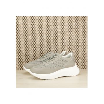 Sneakers piele naturala Aniela gri M5 7712 - Gri