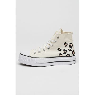 Tenisi canvas cu model animal print All Star Lift - Negru/Crem