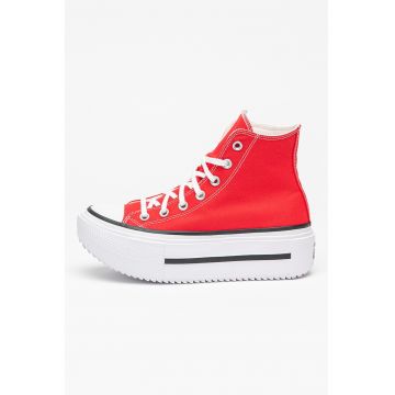 Tenisi cu platforma Chuck Taylor All Star Canvas - Rosu/Alb