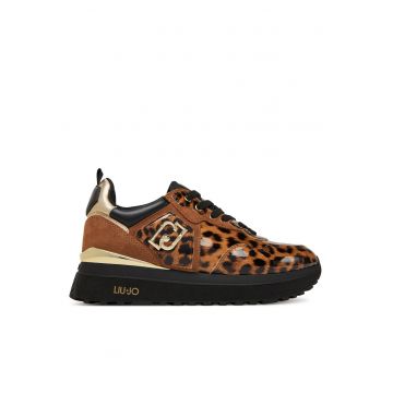 Tenisi dama  Leopard S19C1 - piele ecologica - multicolor