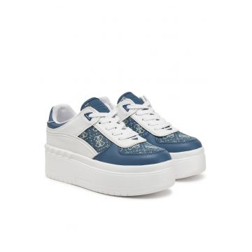 Tenisi dama -  piele ecologica - alb/albastru -