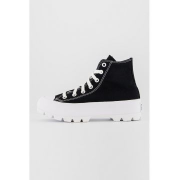 Tenisi mid-high cu talpa masiva Chuck Taylor All Star - Alb/Negru
