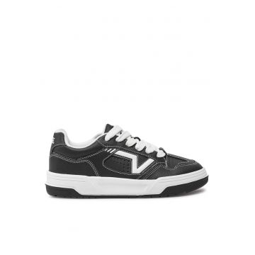 Tenisi  piele ecologica - negru/alb - Alb/Negru