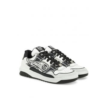 barbati  Alb/Negru - piele naturala - Alb/Negru