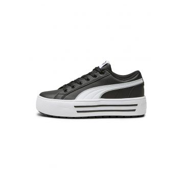 Pantofi sport flatform din piele Kaia 2.0 - Alb/Negru