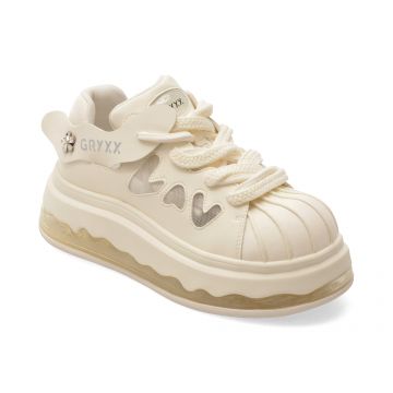 Pantofi sport GRYXX albi, 55177, din piele naturala