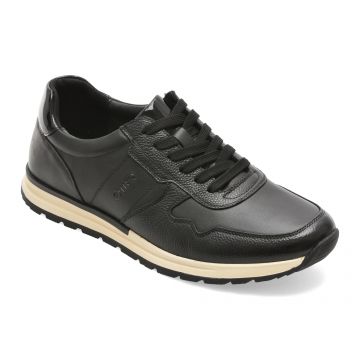 Pantofi sport OTTER negri, 63512, din piele naturala