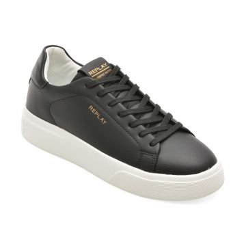 Pantofi sport REPLAY negri, MZ7O05L, din piele naturala