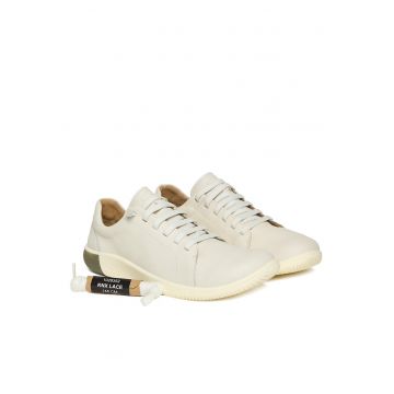 Tenisi barbati  model White KNX Lace - piele naturala - alb