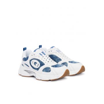 Pantofi sport dama -  WHBLU - piele naturala - alb/albastru