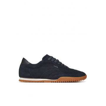Tenisi barbati  Dark Blue 401 - piele naturala - negru