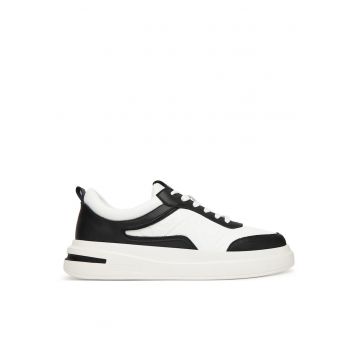 Tenisi barbati  piele naturala - Alb/Negru