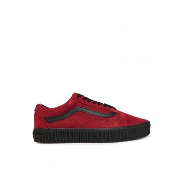 Tenisi  Old Skool Creeper - unisex - piele naturala - Rosu/Negru