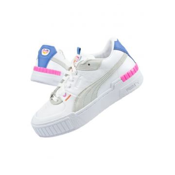 Pantofi dama -  Piele naturala/textil - Alb/multicolor - Alb/Multicolor