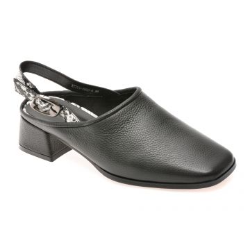 Pantofi EPICA negri, XT393, din piele naturala