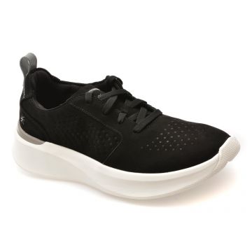 Pantofi sport CLARKS negri, SOLEVANA STYLE, din nabuc