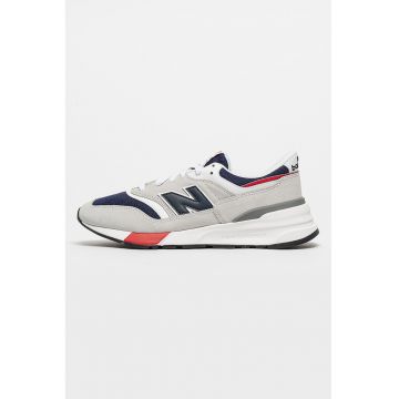 Pantofi sport cu garnituri din piele intoarsa 997 - Gri deschis/Bleumarin