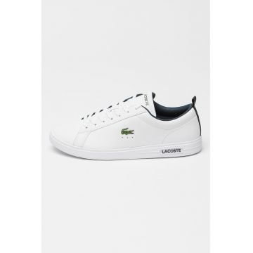 Pantofi sport din piele si piele ecologica cu detaliu logo Court Base - Alb