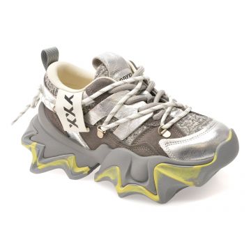 Pantofi sport GRYXX gri, 1008612, din material textil si piele naturala