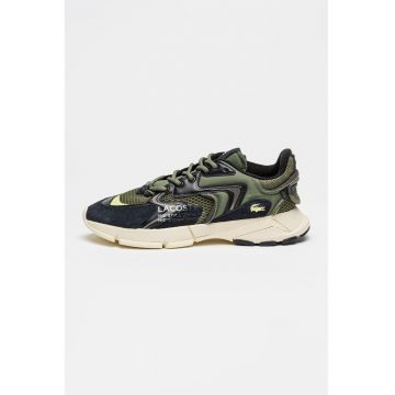 Pantofi sport low-cut cu garnituri de piele si insertii de plasa Neo - Kaki/Bleumarin