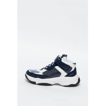 Pantofi sport mid-high cu insertii din plasa si piele intoarsa Mordikai