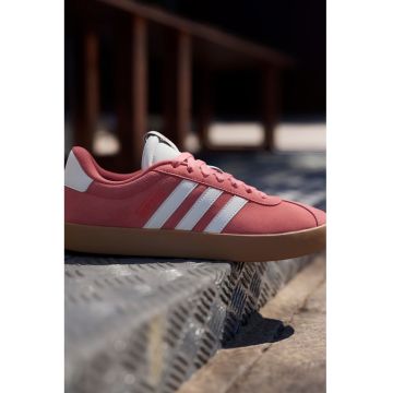 Pantofi sport VL Court 3.0 de piele intoarsa - Portocaliu mandarina/Alb optic/Caramel