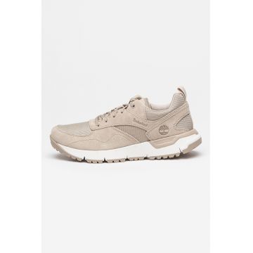 Pantofi sport Voyager cu insertii din piele intoarsa - Grej