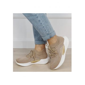 Sneakers kaki tip soseta cu platforma 7561 M4 19462 - Kaki