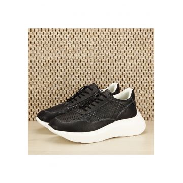 Sneakers piele naturala Aniela negru M5 7698 - Negru