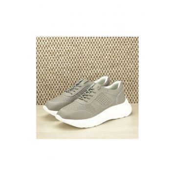Sneakers piele naturala Veronica gri M4 9009 - Gri