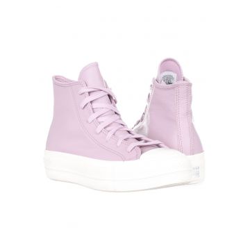 Tenisi dama  Chuck Taylor All Star - piele naturala/textil - alb/mov -