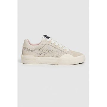 Pantofi sport de piele intoarsa cu sireturi - Negru/Maro camel/Argintiu