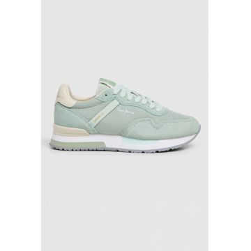 Pantofi sport low-cut cu garnituri de piele intoarsa - Galben pal/Verde pal