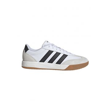 Pantofi sport low-cut cu garnituri din piele intoarsa sintetica VL Court - Gri deschis/Negru stins/Alb optic