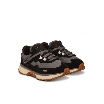 Tenisi barbati  Retrofi Low - piele naturala - negru/gri